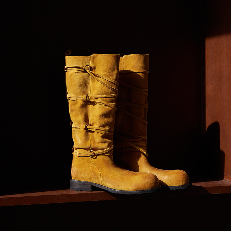 Le' Murmure 松弛感 柔雾反绒工装风 扣环绕带 高靴马靴 骑士靴女,淘宝优惠券,粉丝福利购,淘宝优惠卷