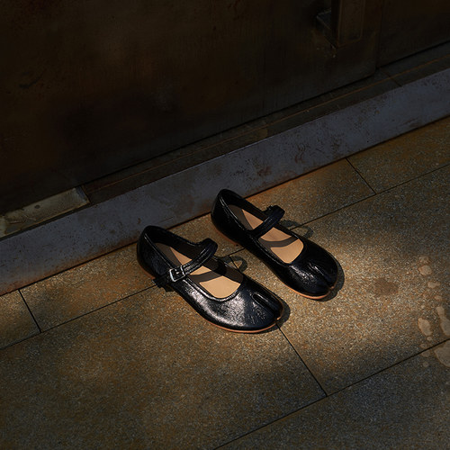 Le' Murmure设计师进口胎牛皮 时髦玛丽珍tabi分趾鞋猪蹄鞋女单鞋 - 图2