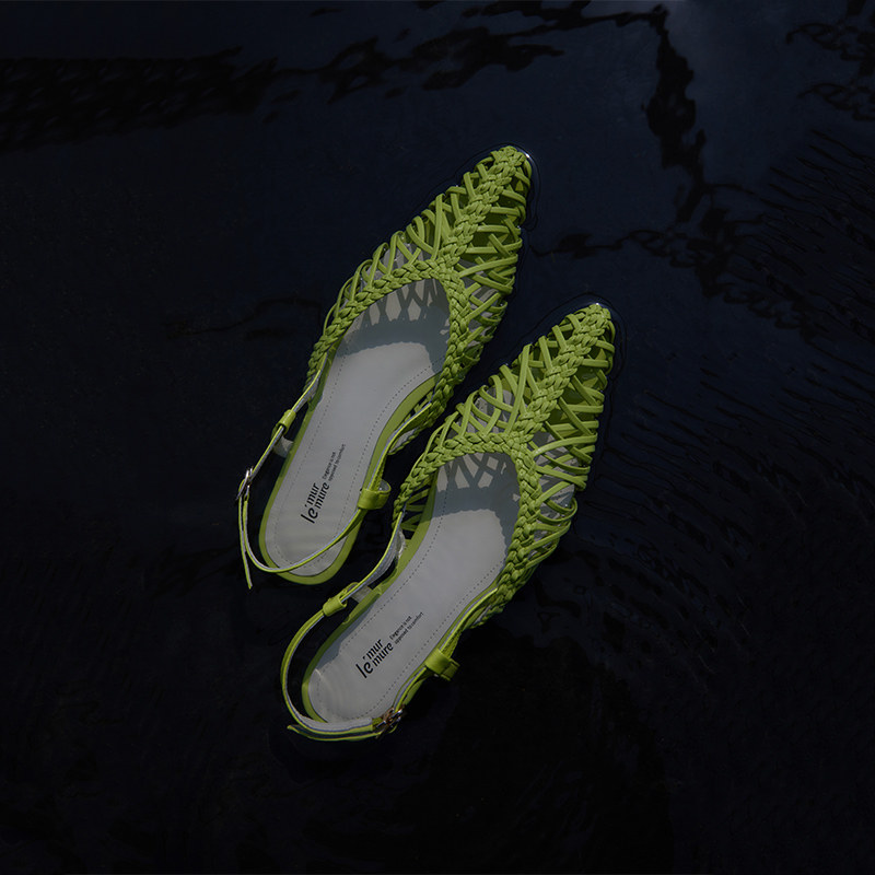 Le' Murmure 简雅之风设计师纯手工编织真皮尖头舒适凉鞋女夏新款,淘宝优惠券,粉丝福利购,淘宝优惠卷