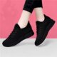 Pure black mesh breathable soft sole casual shoes