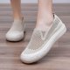 Summer new style old Beijing cloth shoes for women, hollow breathable lazy mesh shoes for women, non-slip soft soles, comfortable and casual mom shoes