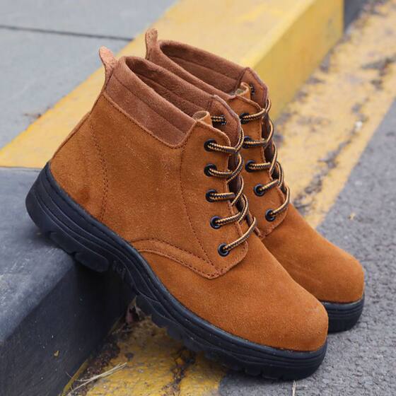 Steel toe caps, anti-smash cowhide labor protection shoes, non-slip and wear-resistant
