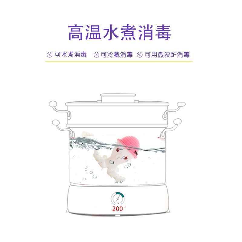 mombella妈贝乐旗舰店Mombella妈贝乐章鱼磨牙棒 婴儿宝宝牙胶 咬咬乐玩具可发声可水煮1