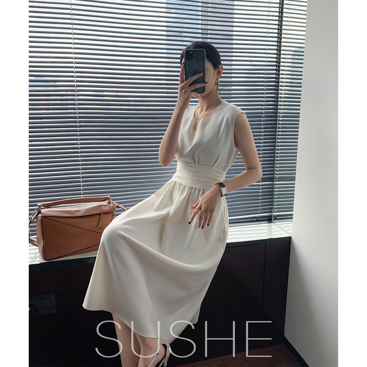 束皙/店主蕞爱si服无袖chao 束皙连衣裙