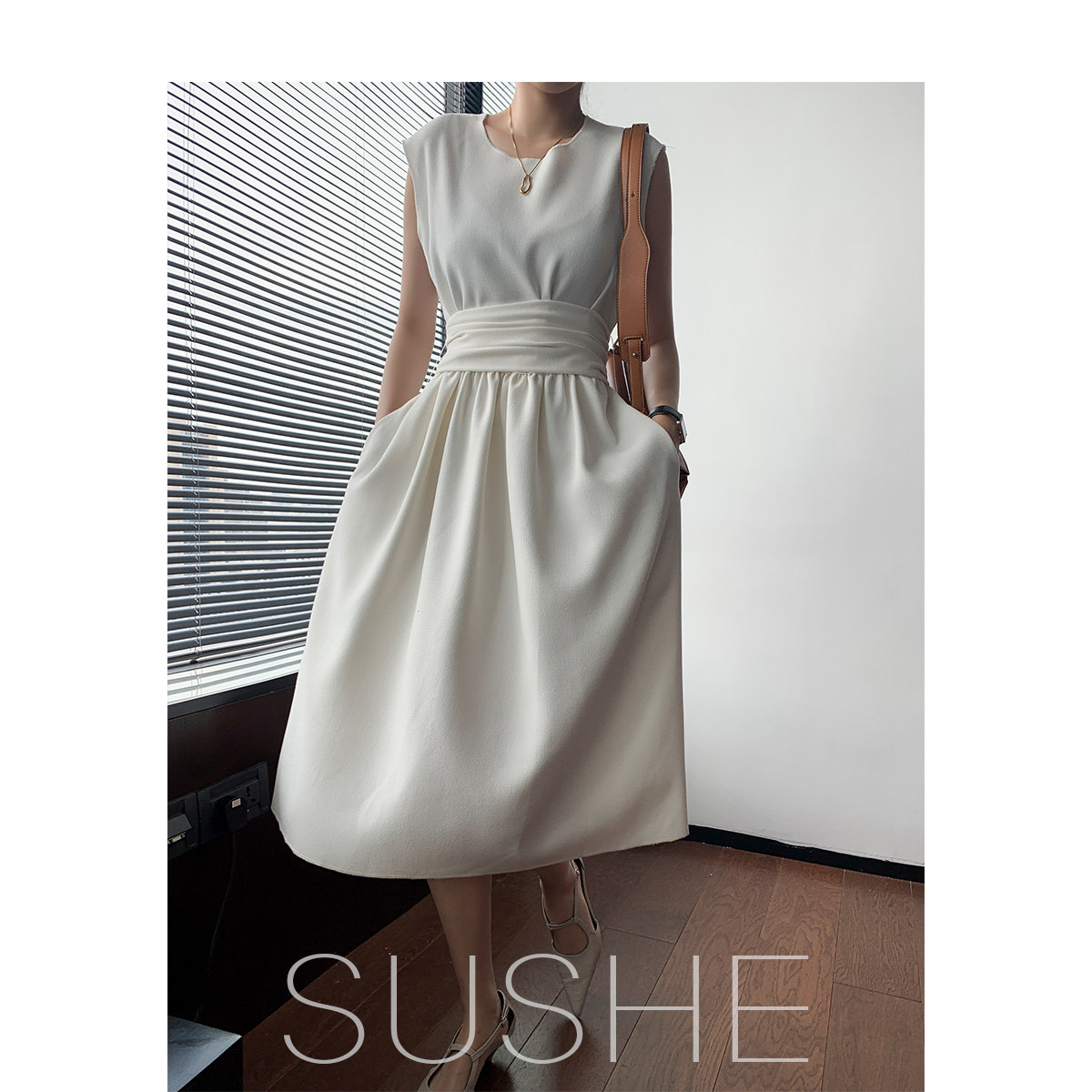 束皙/店主蕞爱si服无袖chao 束皙连衣裙