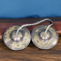 Nepal Pure Copper Touch Bell Twin Dragon Diamond Pestle Handmade Bump Bell Touch Bell National Supplies Musical Instruments Bronze Cymbals Sound Crisp