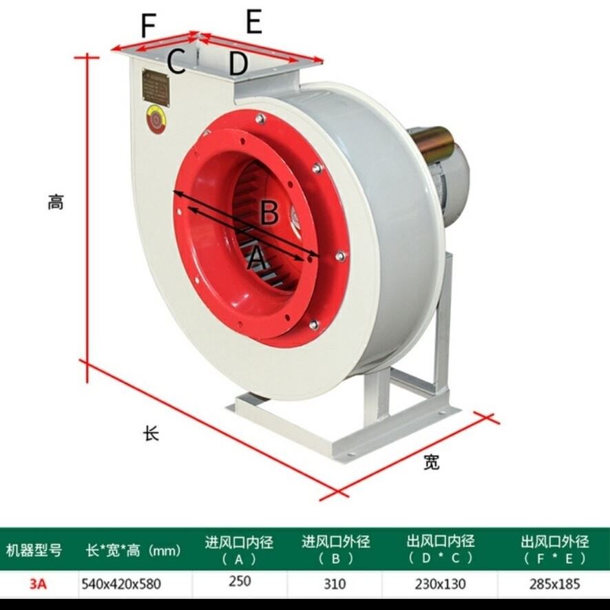cf-11离心风机厨房排油烟专用220低噪音蜗牛风机工业排气380v通风 - 图3