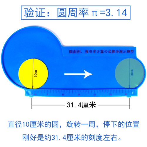 大号圆的面积圆周率演示器五六年级带磁性磁吸式圆面积圆周长计算公式推导π等于3.14π模型小学数学教具学具 - 图2