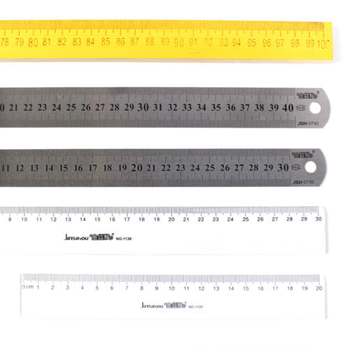 学生用塑料直尺刻度尺不锈钢尺子教师老师米尺木直尺绘图测量15cm/20cm/30cm/40cm/100厘米毫米教学仪器科教 - 图0