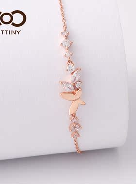 cottiny蝴蝶花朵纯18k女小众设计