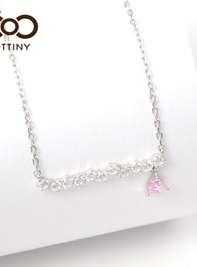 COTTINY韩版小红心925纯银项链