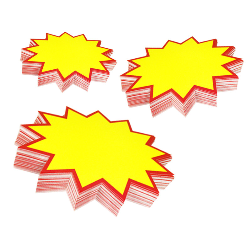 中号大号空白爆炸贴100张POP广告纸商品促销标签价格牌手写创意超市爆炸贴药店价新款网红小号价格牌签贴纸卡