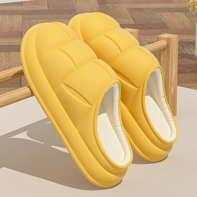 Waterproof petal cotton slippers for women in autumn and winter new style anti-slip