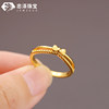 Small weight bow gold ring stacking ring
