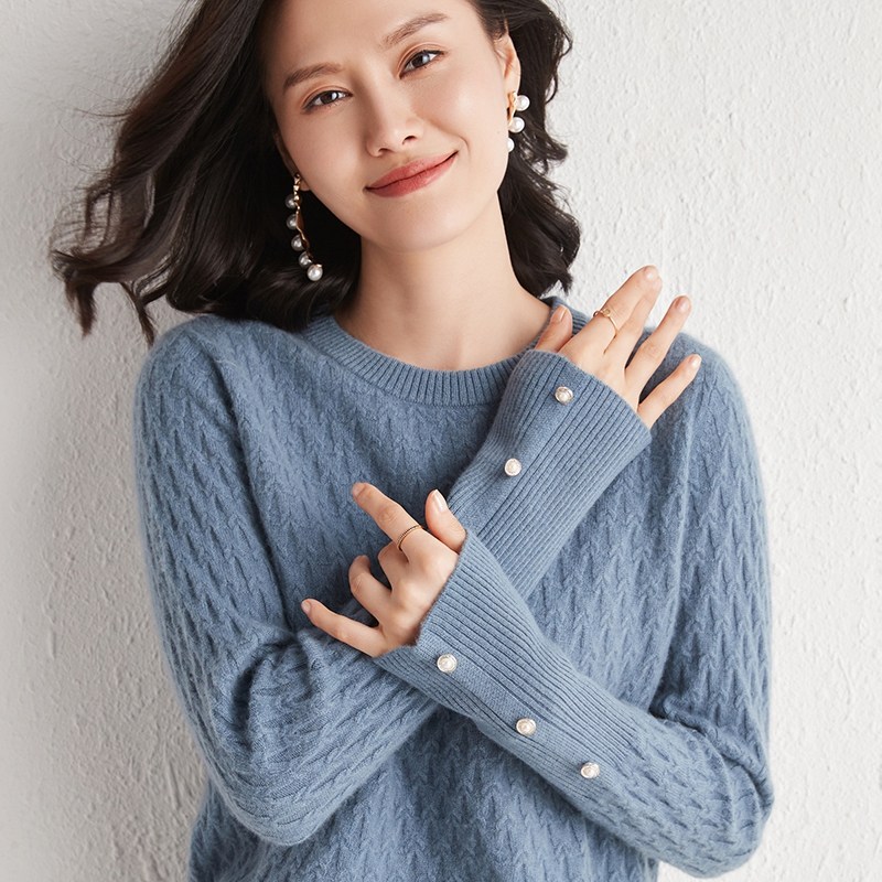 大爱!洋气显白女外穿新款风羊绒衫 祥绒腾跃毛衣