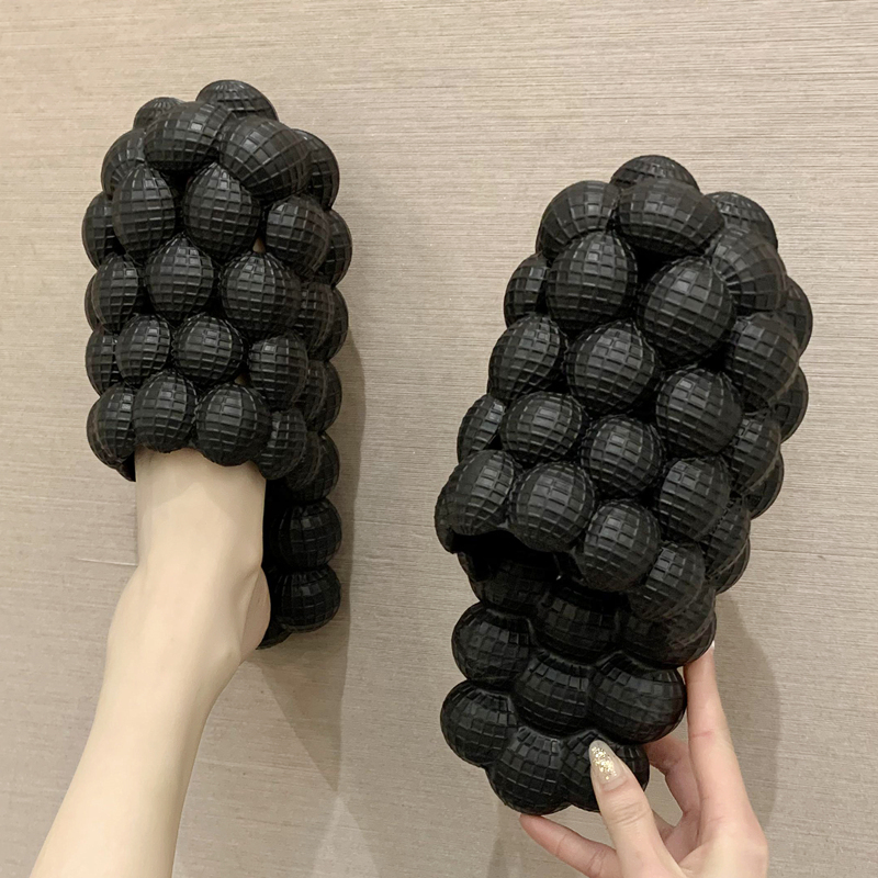 篮球拖鞋女夏外穿时尚防滑沙滩凉拖室内个性情侣包头按摩一字拖潮 - 图2