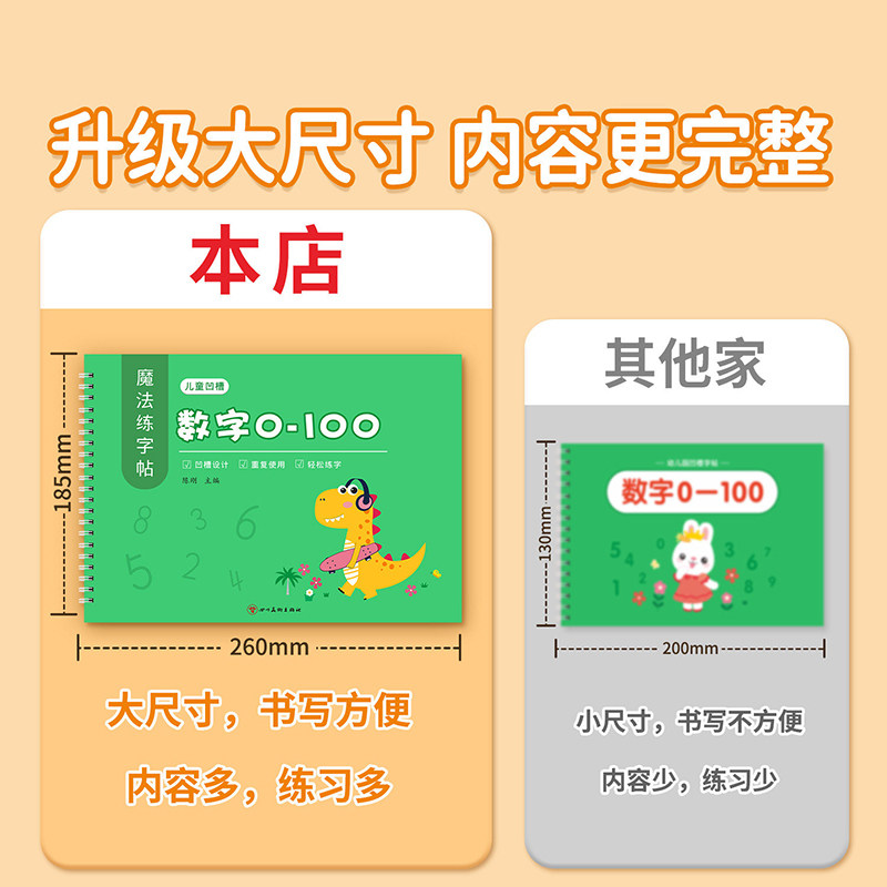 幼儿园数字字帖学前班儿童启蒙每日一练凹槽控笔训练练字帖幼小衔接练字本贴幼儿练习册写字帖专用,淘宝优惠券,粉丝福利购,淘宝优惠卷