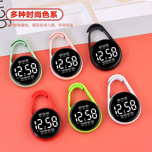 新款水滴钥匙挂表学生挂表韩版星期夜光ins森系便携考试电子怀表 - 图0