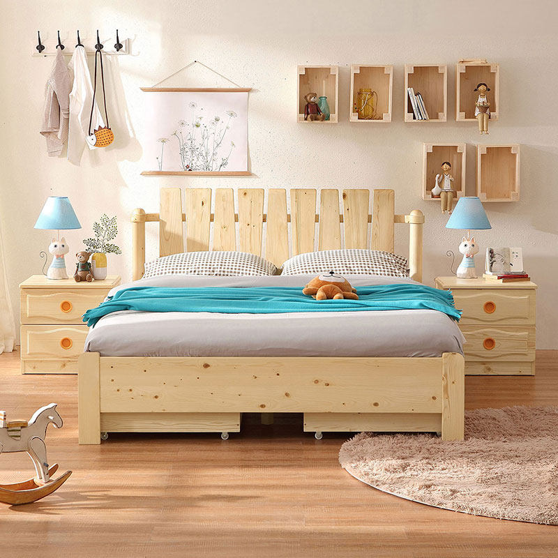 林氏木业全实木小男女孩1.2儿童床 林氏木业kids儿童床