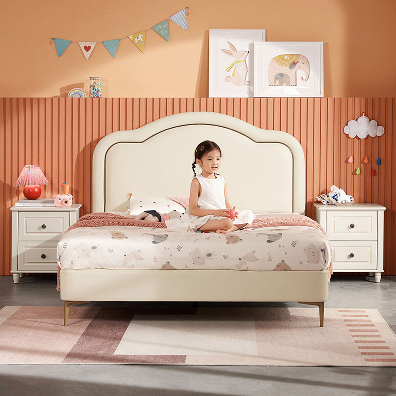 林氏木业可爱女孩少女卧室儿童床 林氏木业kids儿童床