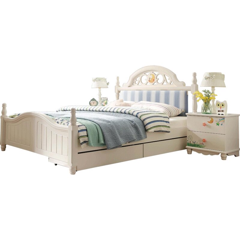 林氏木业女孩1.2米1.5组合儿童床 林氏木业kids儿童床