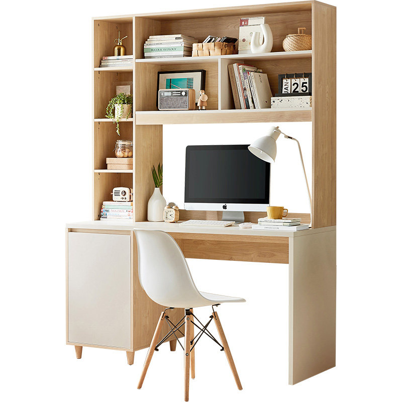 林氏木业现代简约书架一体电脑桌 林氏木业kids书桌