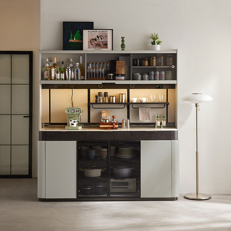 林氏KIDS家居奶油风折叠伸缩餐桌岛台一体新款餐边柜林氏木业清仓,淘宝优惠券,粉丝福利购,淘宝优惠卷