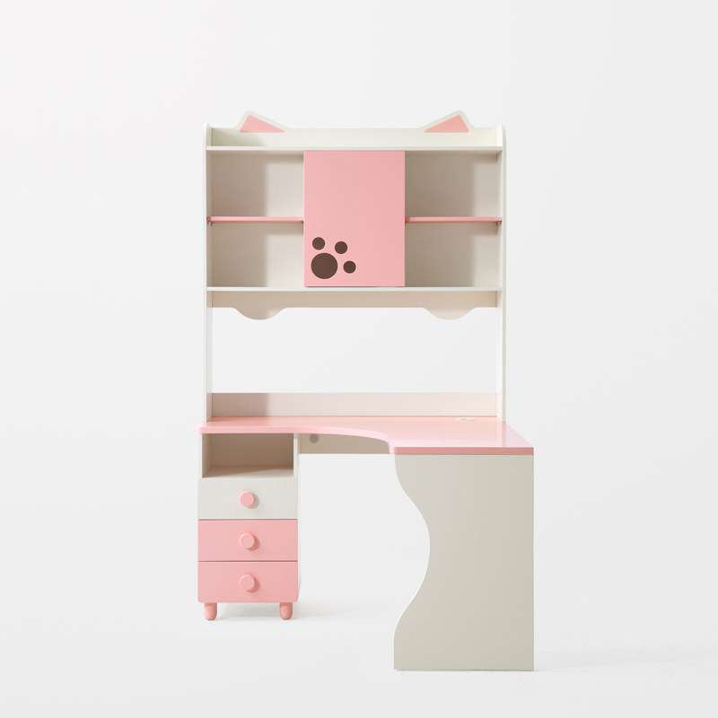 林氏木业儿童转角书架一体电脑桌 林氏木业kids书桌