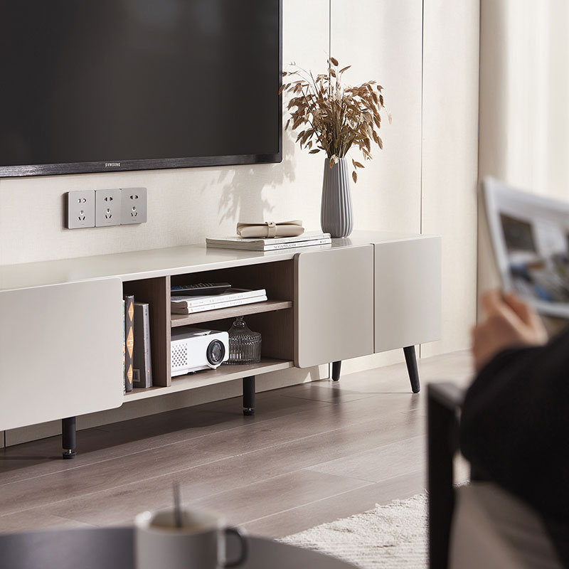 林氏木业现代简约落地电视柜茶几组合客厅家用小户型OV1M - 图1