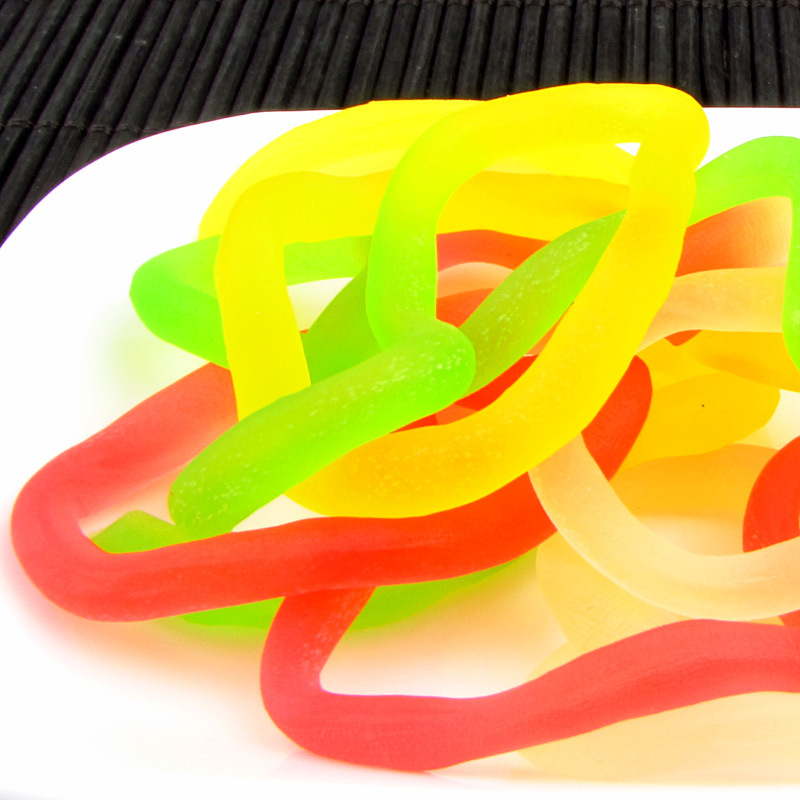 优卡五味彩绳五彩绳软糖qq糖橡皮糖绳子糖果汁糖8090儿时怀旧零 - 图2