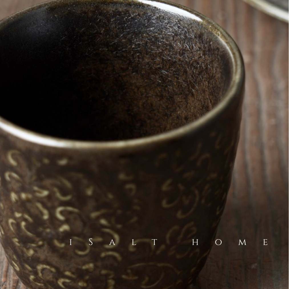 DXC玫瑰咖啡杯碟手握杯下午茶杯子点心碟餐盘菜盘复古创意窑变釉 - 图2