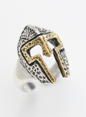 杜氏古匠斯巴达勇士纯银戒指男