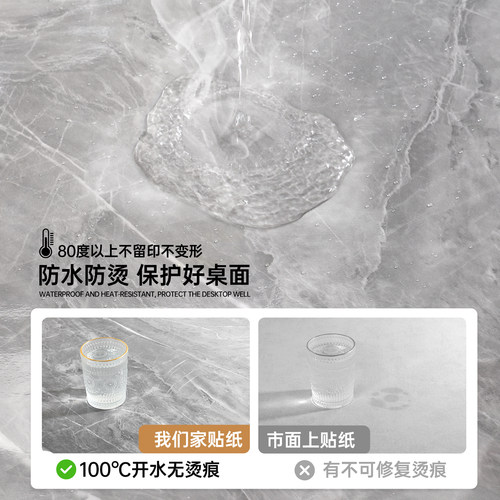 厨房防油贴纸防火耐高温加厚墙纸自粘防水防潮墙壁墙面仿瓷砖墙贴 - 图2