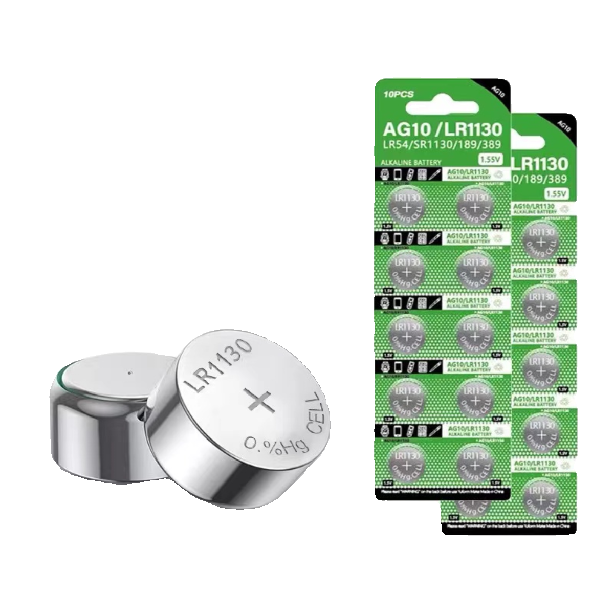 LR1130纽扣电池AG10玩具手表计算台历防盗器助听器手电筒1.5V电池 - 图3