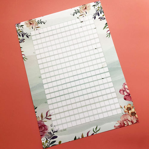 彩色作文纸稿纸a4卡通可爱语文300格加厚小学生个性唯美方格纸信纸创意带案花边学生用精美小清新文艺中国风