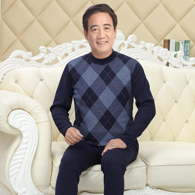 俞兆林保暖加绒中老年人中高领内衣 俞兆林优云保暖套装