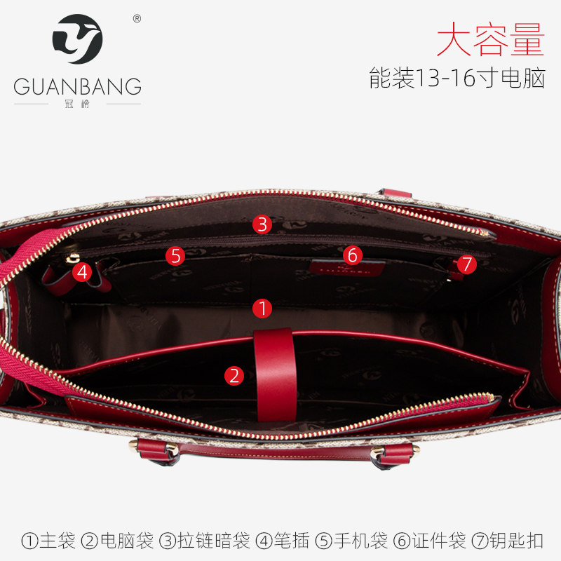 商务2021新款时尚电脑公文包女包 冠榜女士包袋