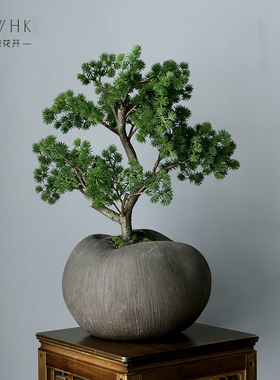 仿真迎客松摆件盆景高新中式茶室