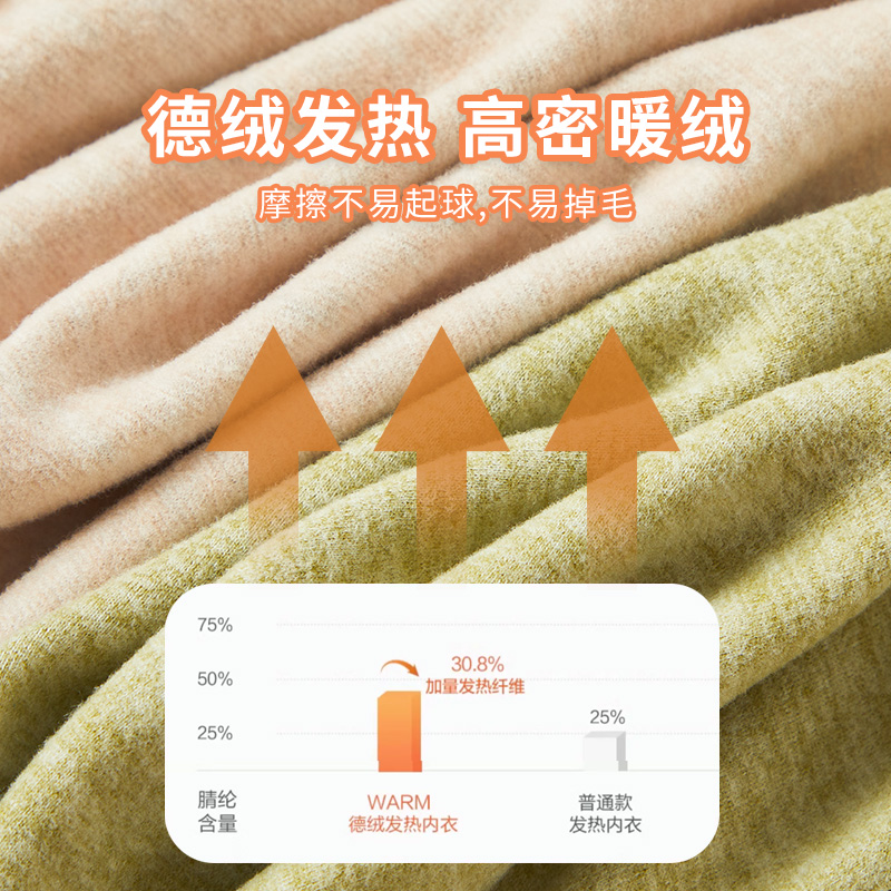 德绒保暖背心女羊绒蚕丝发热秋冬加厚亲肤温暖内衣穿一体杯打底衣