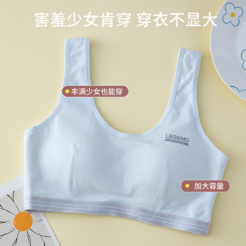少女纯棉内衣初中生高中生发育期学生抹胸文胸背心孩女生运动胸罩