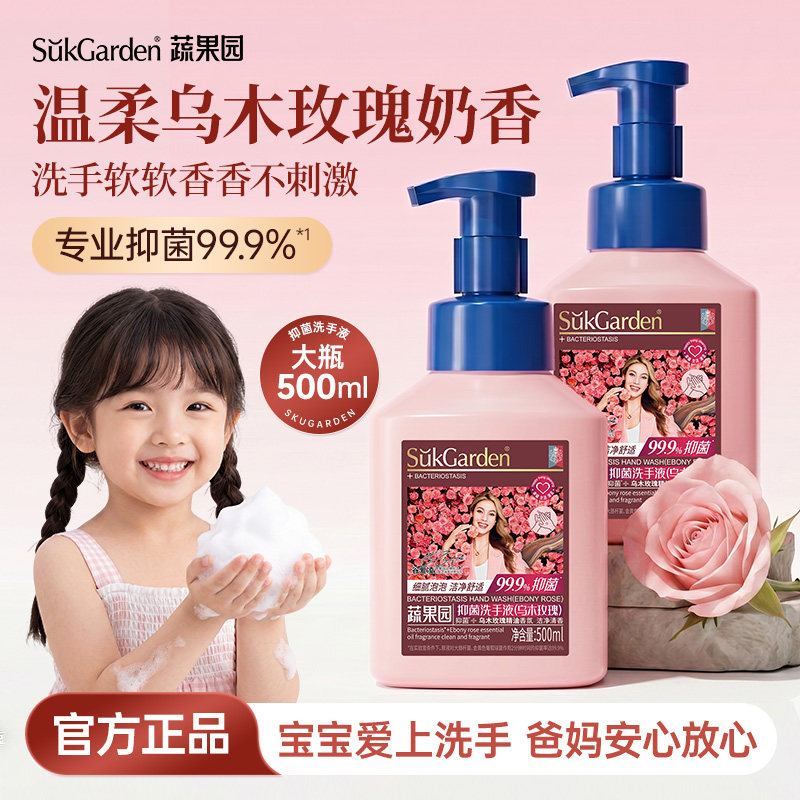 蔬果园保湿滋润玫瑰萃取泡泡洗手液泡沫型儿童家用便携式补充装