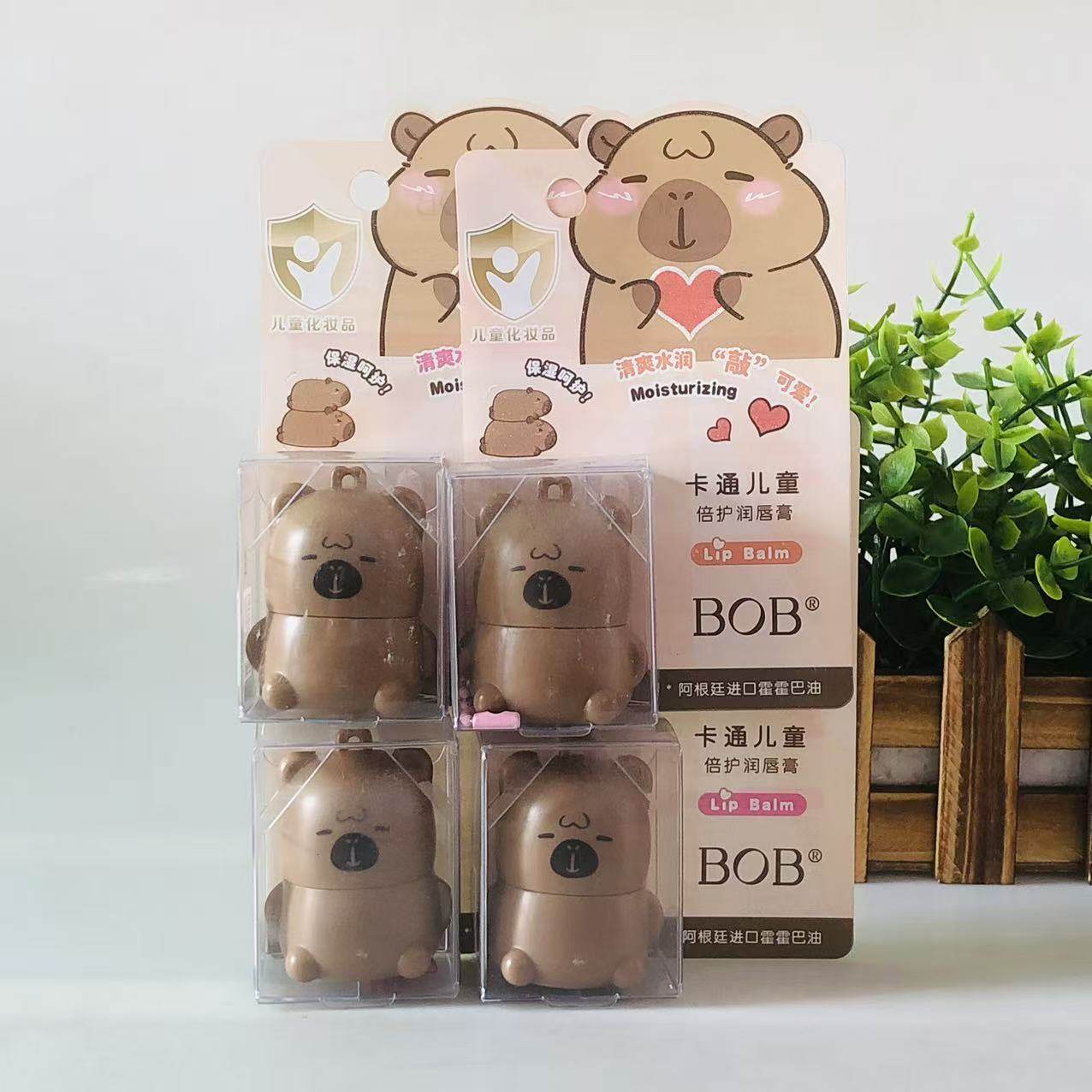 正品新款卡皮巴拉可爱卡通仙人球儿童滋润保湿清爽不油腻润唇膏,淘宝优惠券,粉丝福利购,淘宝优惠卷