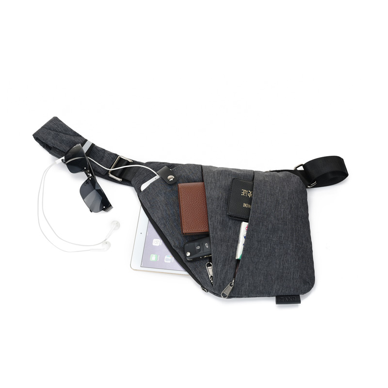 ipad mini数码收纳包男士枪包便携旅行单肩斜挎胸包出差旅游休闲斜挎运动背包多功能贴身潮流男包超薄防盗包 - 图0