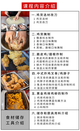 风味中式炸鸡香酥鸡腿小吃技术腌制配方鸡叉骨鸡脖炸制炸货教程 - 图0