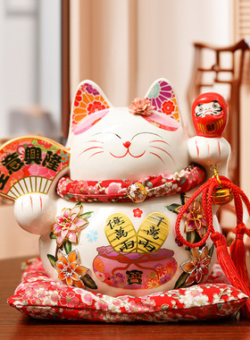 招财猫摆件开业客厅酒柜装饰自动