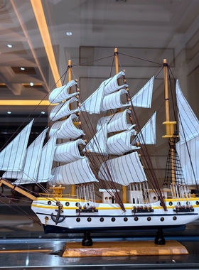 实木船大号开业一帆风顺帆船模型