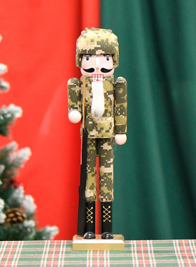 实木俄罗斯儿童房消防员胡桃夹子