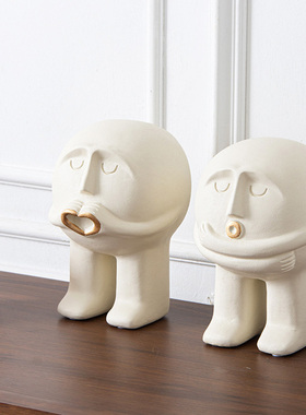 新中式轻奢白金色金字塔花瓶摆件