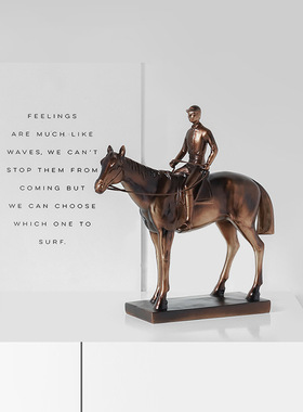 西部风骑士骆驼人物雕塑摆件装饰