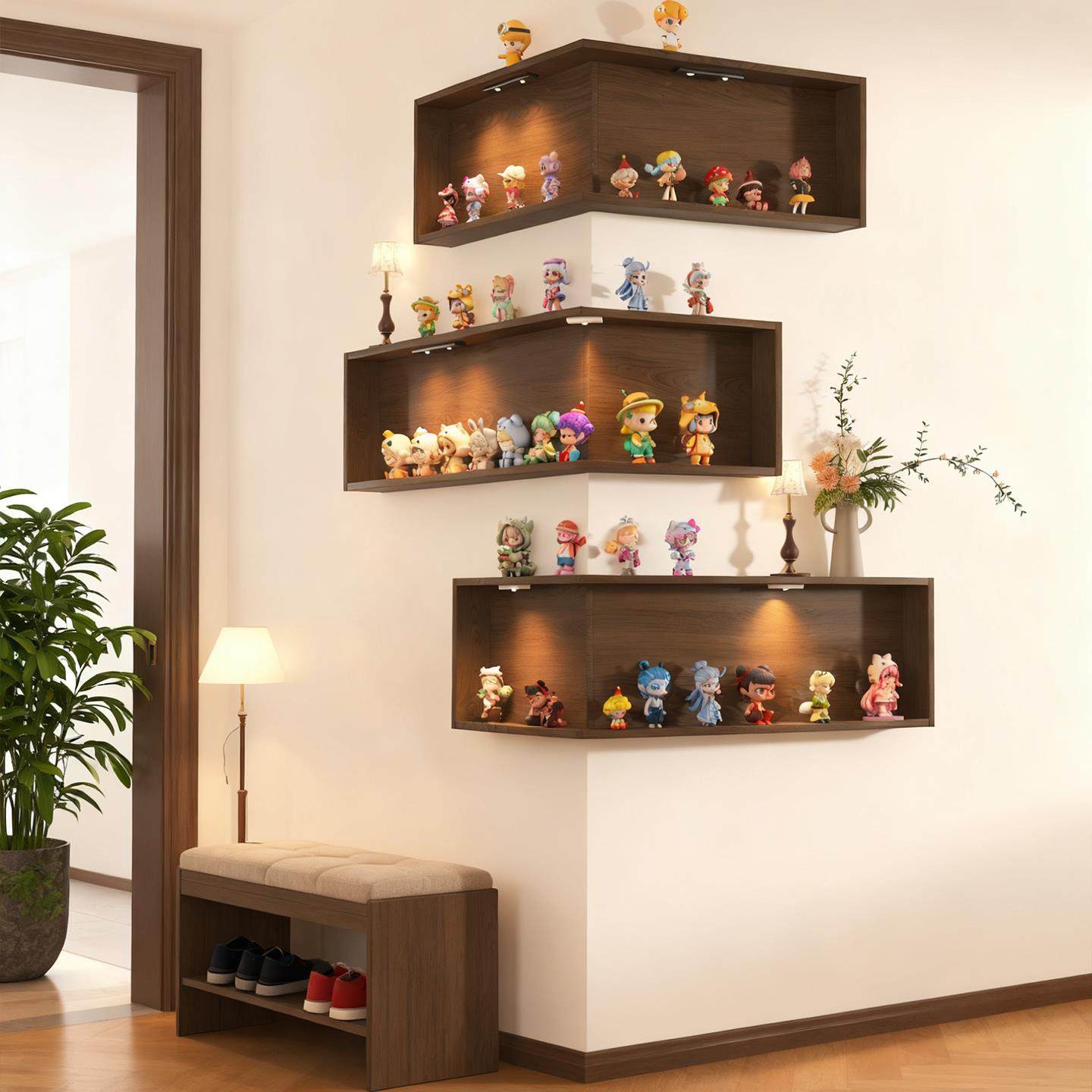 泡泡展示盒星星人阳角展示架转角收纳盲盒手办墙上陈列架潮玩拐角,淘宝优惠券,粉丝福利购,淘宝优惠卷